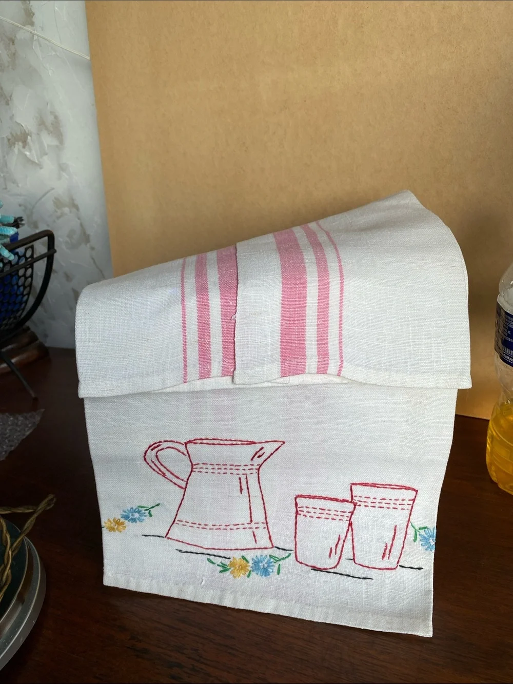 Hand embroidered Kitchen tea towel